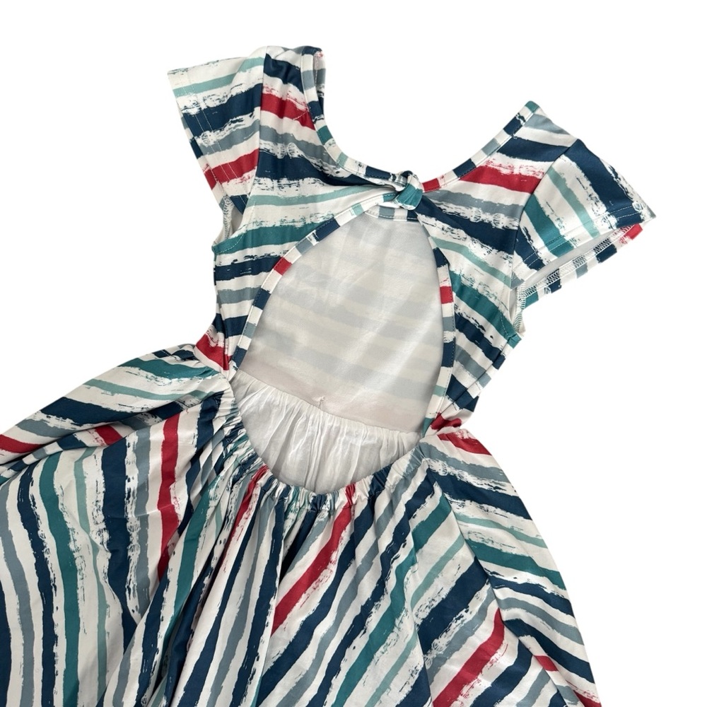 Cheeky Plum Striped Ruffle Twirl Dress Size 6 - Picture 6 of 9